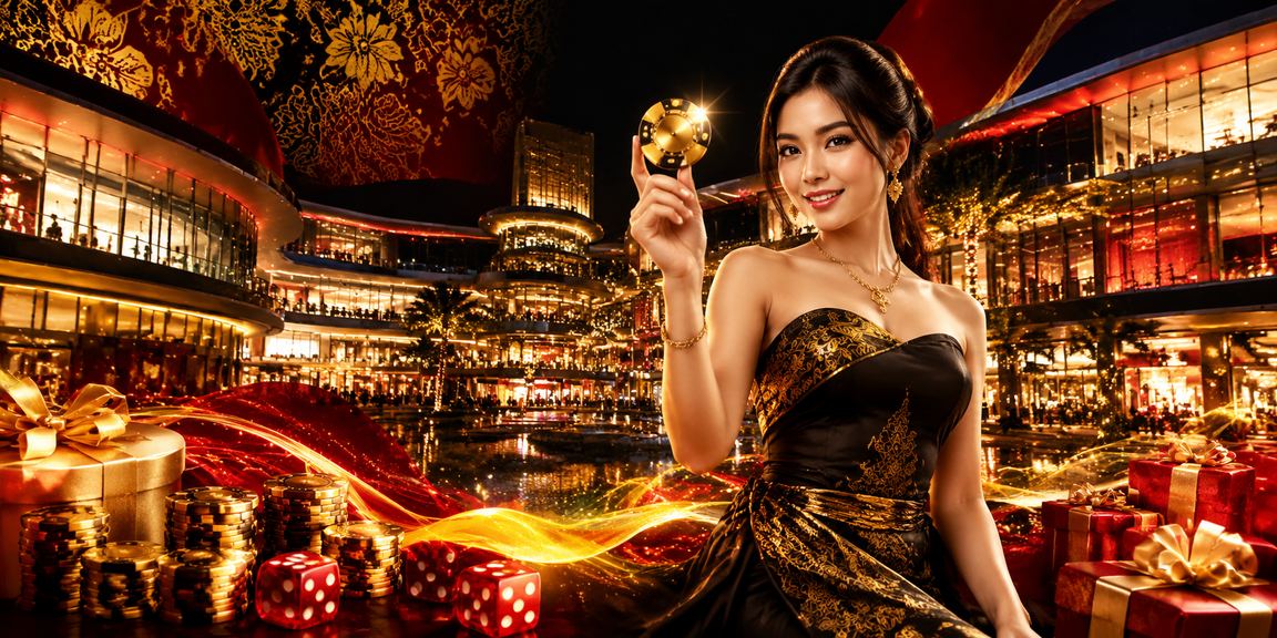 Wanita Vietnam melihat informasi bonus deposit di layar laptop dengan tampilan modern